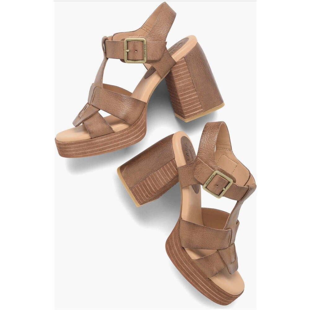 Kork-Ease Macey Leather Ankle Strap Platform Sandals Size 10M Shoes